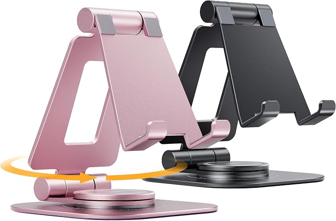 Nulaxy 2-Pack 360 Rotating Phone Stand, Fully Adjustable Foldable Phone Holder by Nulaxy