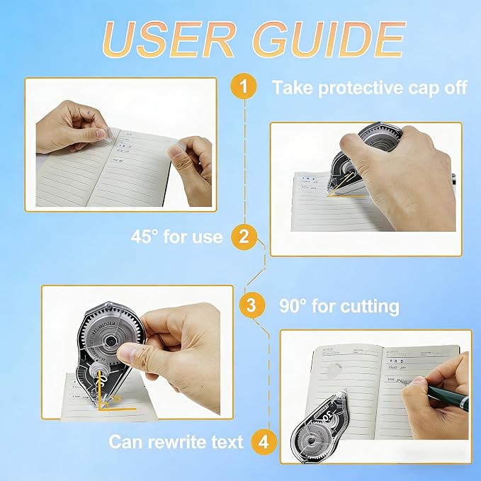 White Correction Tape, Correction Easy to Use Applicator - Image 4