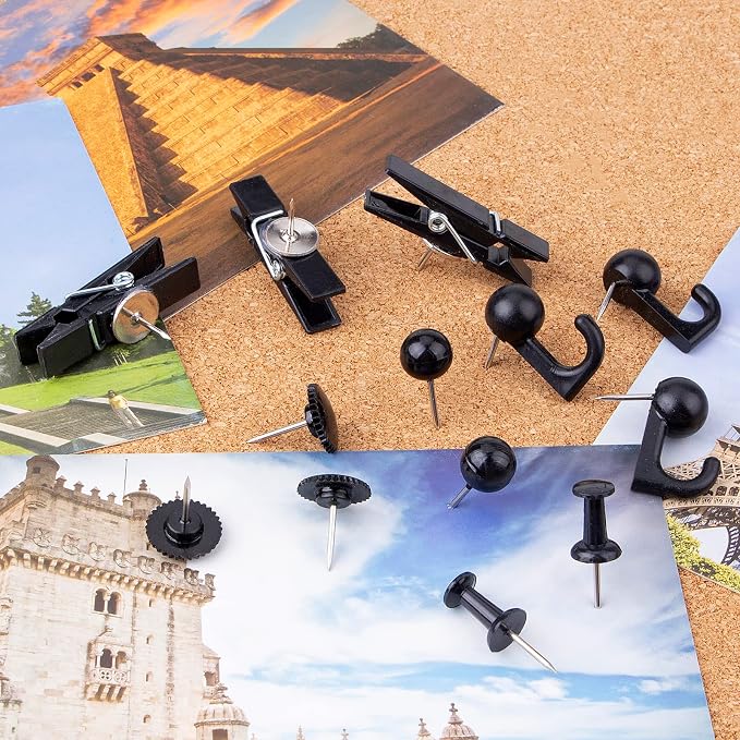 Push Pins Set, 5 Styles Thumb Tacks Map Pins, Steel Point Pushpins Thumbtacks - Image 5