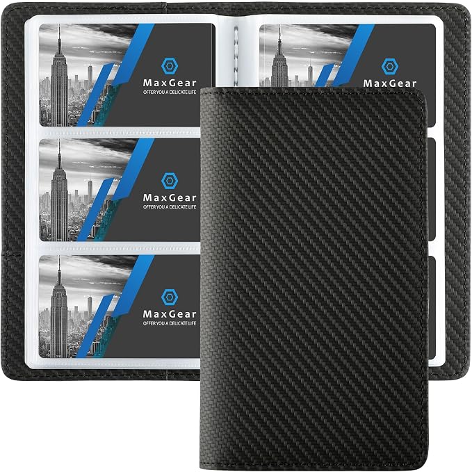 MaxGear Business Card Organizer Book, Holds 240 Cards, Professional Card Binder by MaxGear