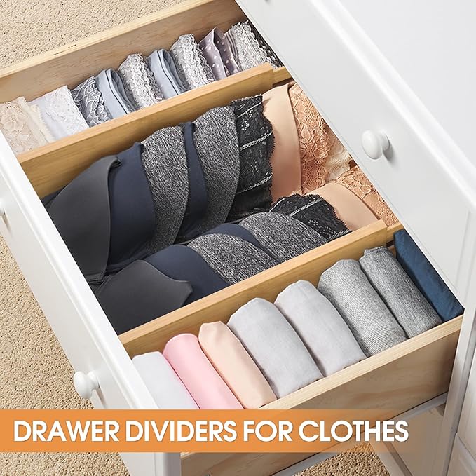 Bamboo Drawer Dividers Organizers, Kitchen Drawer Organizer, Adjustable Drawer - Image 4