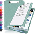 HWPRATO Glitter Clipboard with Storage, Clip Boards 8.5x11 with Pen Holder by Home