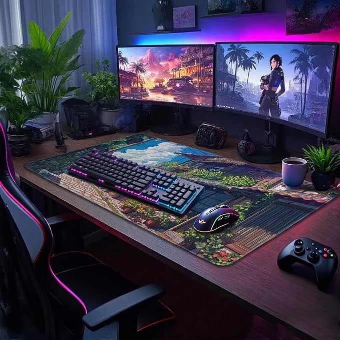 Japanese Street Scene Large Gaming Mouse Pad 31.5"x15.7"｜XXL Desk Mat, Non-Slip - Image 3