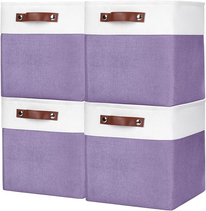 Bagnizer Collapsible Fabric Storage Cubes 11x11 Cube Storage Bins, 4 Pack by Bagnizer