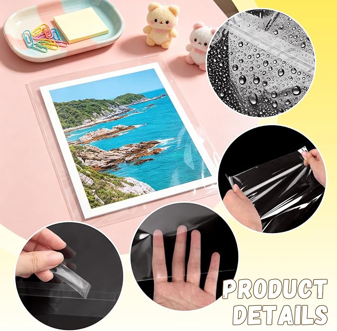 VOKOY 50 Pack 8 3/8 x 10 1/8 inches Crystal Clear Sleeves Storage Bags - Image 3