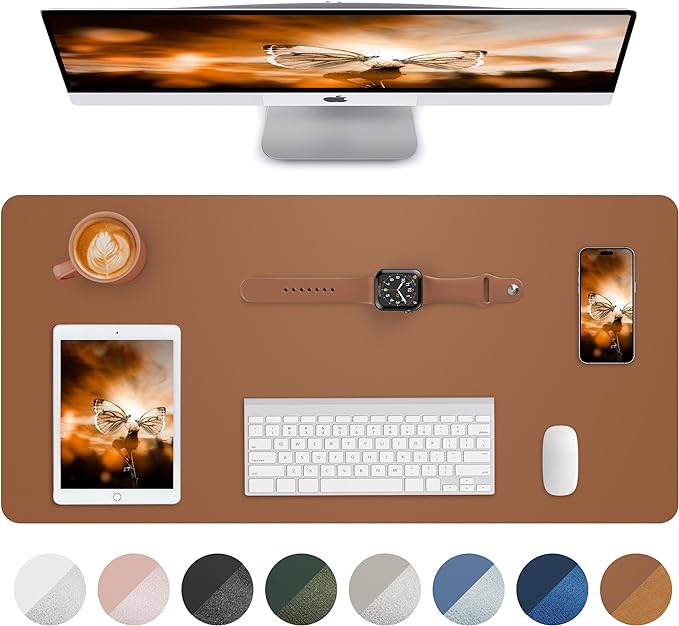 Non-Slip Desk Pad, Mouse Pad, Waterproof PU Leather Desk Protector, Ultra Thin by AFIING