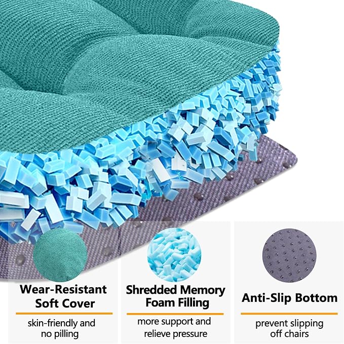 MAGIC ELEPHANT Chair Cushions for Dining Chairs, Memory Foam Kitchen Chair - Image 2