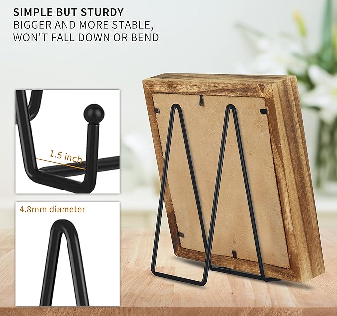 Decolore 8 Inch 3 Pack Black Metal Plate Holder Display Stands - Image 3