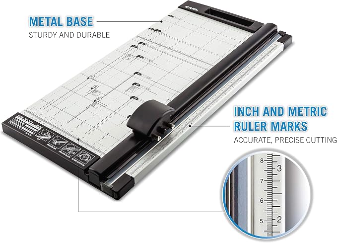 Carl 18 inch DC-2A3N Premium Rotary Paper Trimmer, Metal Base, 15 Sheet Cutting - Image 4