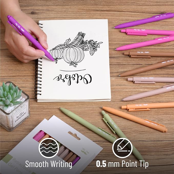 Mr. Pen- Retractable Gel Pens, 12 Pack, Fine Point 0.5mm, Fast Dry, Smooth - Image 3