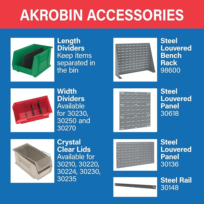 Akro-Mils 30240 AkroBins Plastic Storage Bins, Space Saving Stackable Bins - Image 5