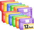 AZEN 12 Pack Plastic Expanding File Folder, Plastic Envelopes by AZEN