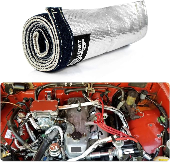 Wire Heat Shield Sleeve Aluminized Heat Shroud Heat Sleeving Fuel Line 2.2" - Image 4
