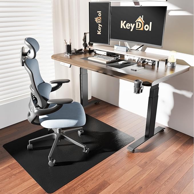 40"x 50" Office Chair Mat for Hardwood, Vinyl Computer Floor Mat, Anti-Slip by FeelLifeEnjoyLifelmmerseYourselfInLife