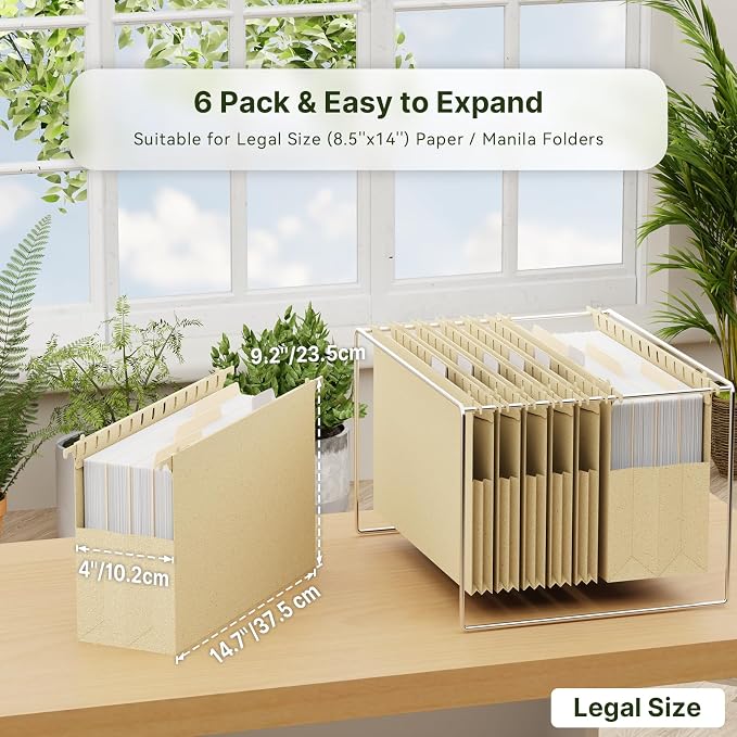 XINGIA Legal Size Hanging File Folders, Expandable 4 Inch File Folders Legal - Image 2