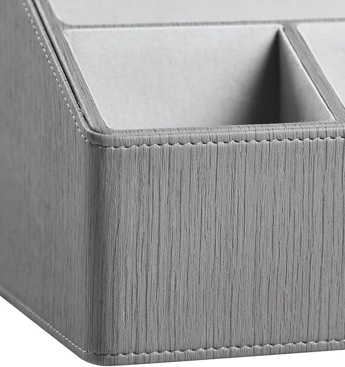 PU Leather Desk Organizer, Luxury Remote Control Holder - Image 7
