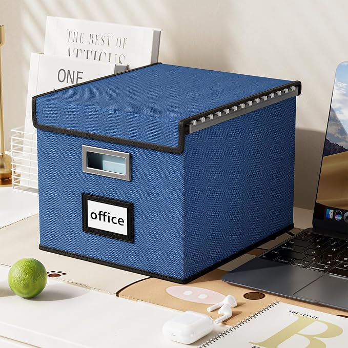 File Organizer Box with Lid, Collapsible File Folder Organizer - Image 4