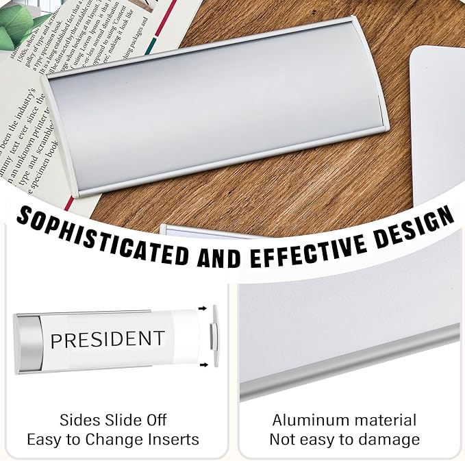 Therwen 25 Pcs Aluminum Office Name Plate Holder - Image 3