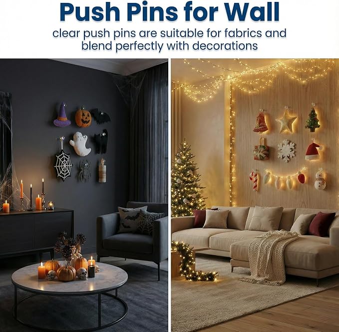 200 Pack Clear Push Pins and Thumb Tacks Combo - Image 9