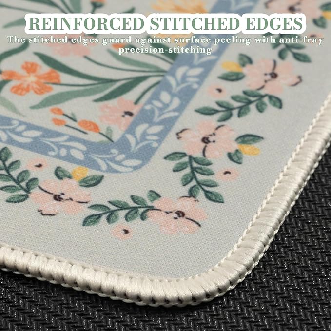 iCasso Aesthetic Small Floral Mouse Pad, Mini Portable Travel Mousepad - Image 4