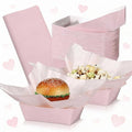 Geosar 100 Pcs Pink Paper Food Trays Bulk Disposable Food Boat by Geosar