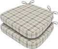 AAAAAcessories D-Shaped Chair Cushions, Machine-Washable Cover, Tan Plaid by AAAAAcessories