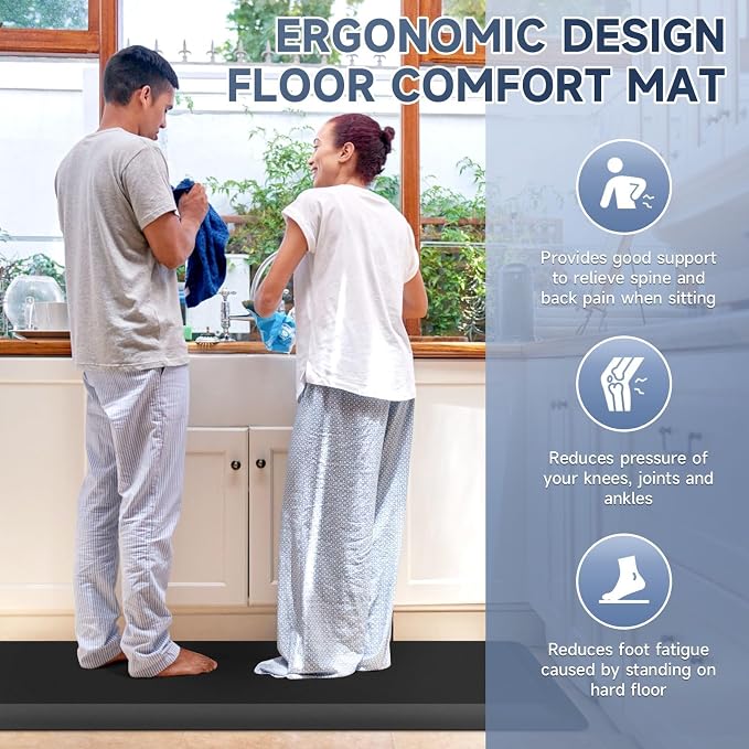 4/5 Inch Thick Kitchen Mat Anti Fatigue Mat Kitchen Rugs Kitchen Decor Non-Slip - Image 6