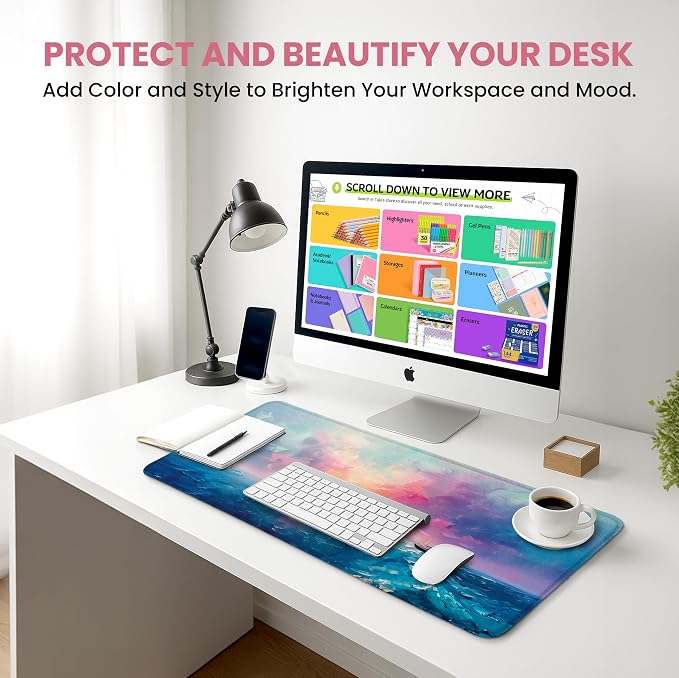 Large Mouse Pad for Desktop, Cute Desk Mat Pad Protector for Work & Gaming - Image 6