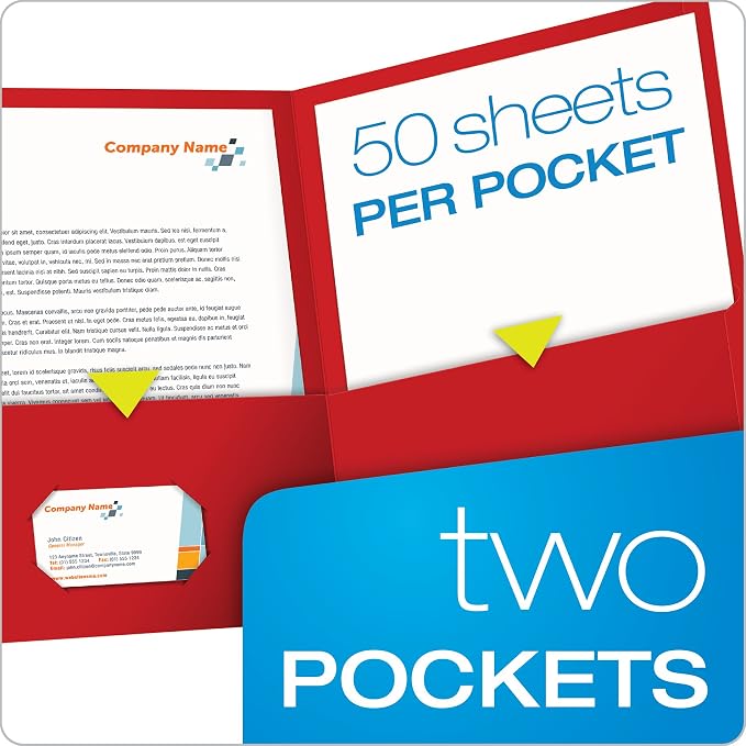 Oxford 2 Pocket Folders, Textured Paper, Letter Size, 50 Per Box - Image 2