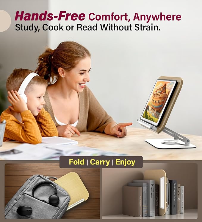 Adjustable Book Stand for Reading – Durable Build Quality, 360° Rotating Base - Image 5