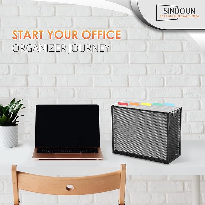 Sinboun Hanging File Organizer Letter-Size File Holder Filing Box Includes 5 - Image 8