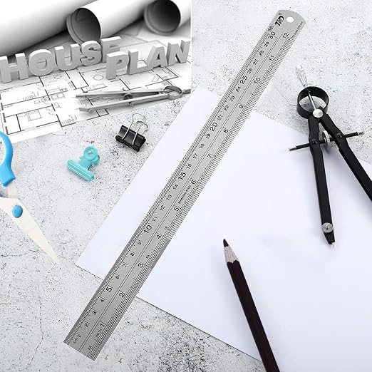 YouOKLight Metal Ruler Set, Stainless Steel 6 Inch and 12 Inch Rulers - Image 8