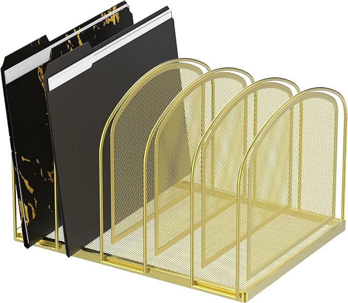 SUPEASY File Organizer for Desk, 5-Section Mesh Desk Organizer, Vertical File by SUPEASY