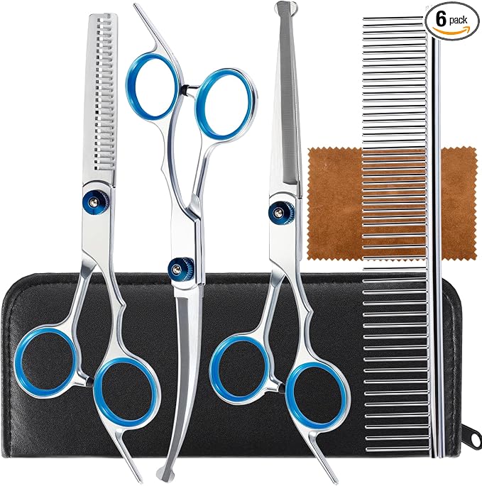 5 in 1 Premium Dog Grooming Scissors, Professional Dog Scissors by lengnoyp