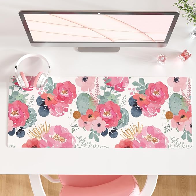 QIYI Large Mouse Pad, Women Girls PU Leather Waterproof Gaming Mousepad by QIYI