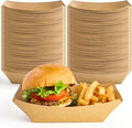 ZORRITA Large Paper Food Trays, 4 LB, 100 Pack, Disposable | Kraft Food Boats by ZORRITA