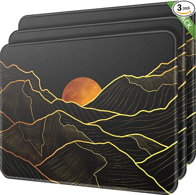 MROCO 3-Pack Mouse Pads, 30% Larger Surface, 8.5 x 11 in, Non-Slip Rubber Base by MROCO