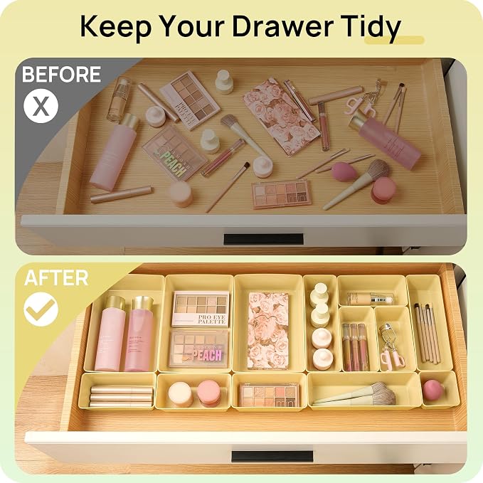 Vtopmart 25 PCS Plastic Drawer Organizers Set, 4-Size Versatile Bathroom and - Image 3