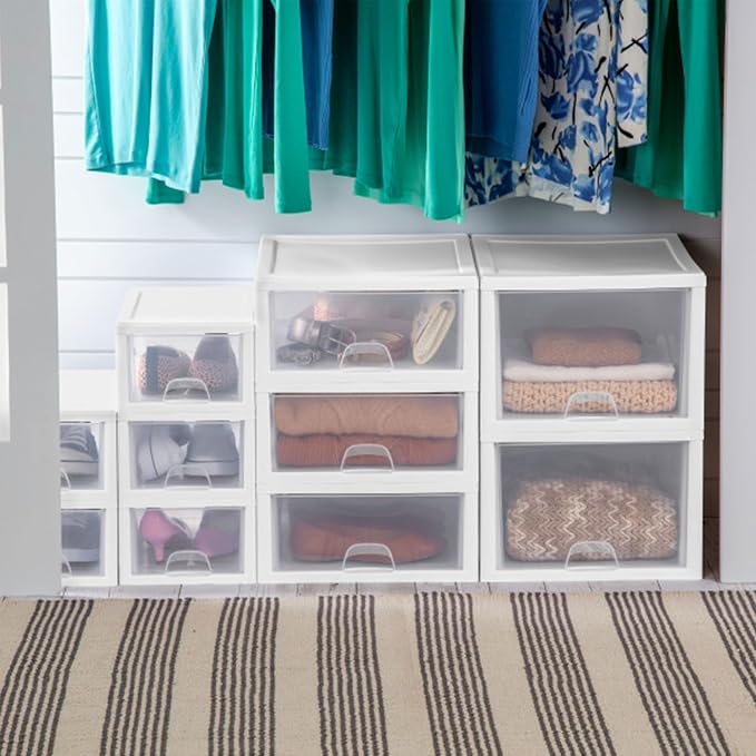 Sterilite 4-Pack Stacking Drawer, 27 Quart, Accessories, and Linens - Image 5