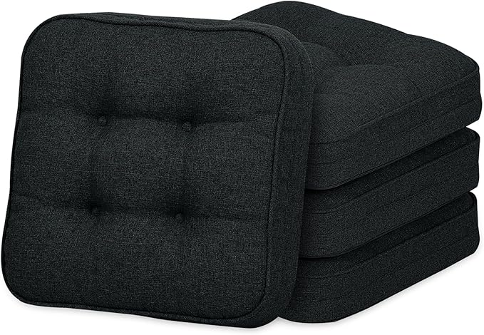 GOFORIT Chair Cushions Set of 4, Tufted Shredded Memory Foam Chair Pads by Unknown