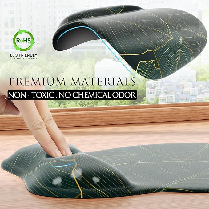 MROCO Ergonomic Mouse Pad with Gel Wrist Rest, 9.4 x 8.1 in, Gel Wrist Comfort - Image 3