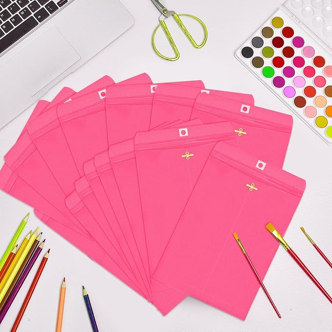 Geyee 100 Pcs Clasp Manilla Envelopes 6 x 9 Inch Gummed Colored Envelopes - Image 4