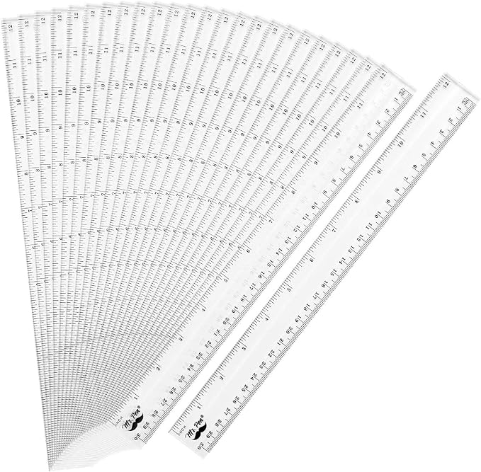 Mr. Pen- Bulk Plastic Rulers, 12 Inch, 24 Pack, Easy-to-Read Markings | by MrPen