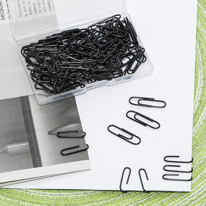 100 Pcs Black Paper Clips, 1.1 Inch Colorful Paperclips | Vinyl Coated - Image 5