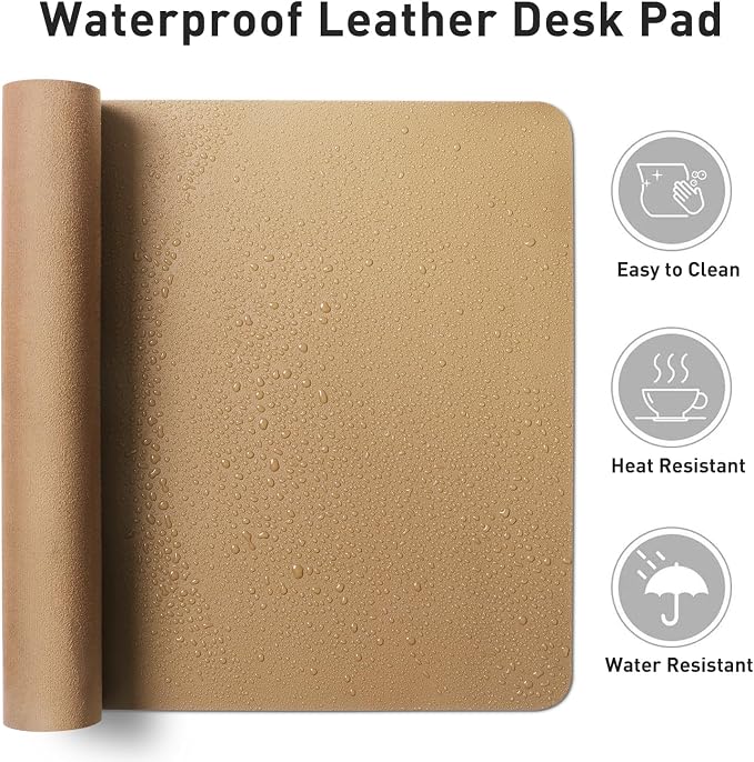 Aothia Faux Leather Desk Mat for Keyboard & Mouse | Large desk mat for keyboard - Image 7