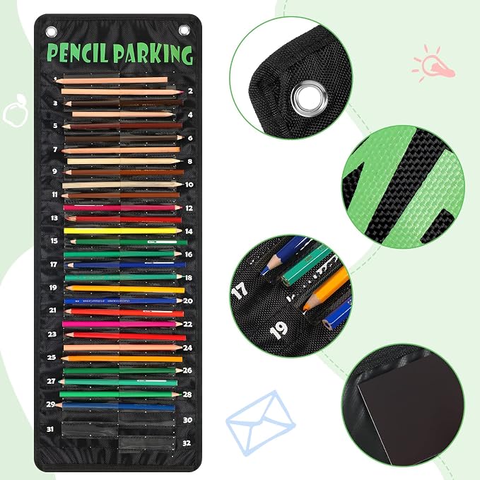 Sabary Pencil Parking Pocket for Classroom, Hanging Pencil Holder Wall - Image 2