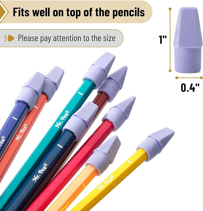 Mr. Pen- Pencil Erasers Toppers, 120 Pack, Erasers - Image 3