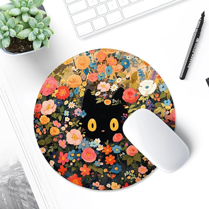 ITNRSIIET Round Mouse Pad with Stitched Edge Premium-Textured Waterproof - Image 6