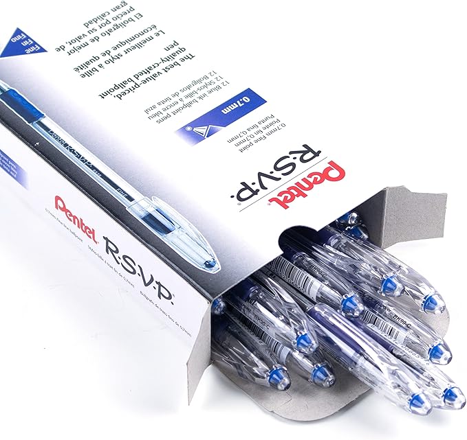 Pentel RSVP Ballpoint Pen, Fine Line, Box of 12 - Image 5