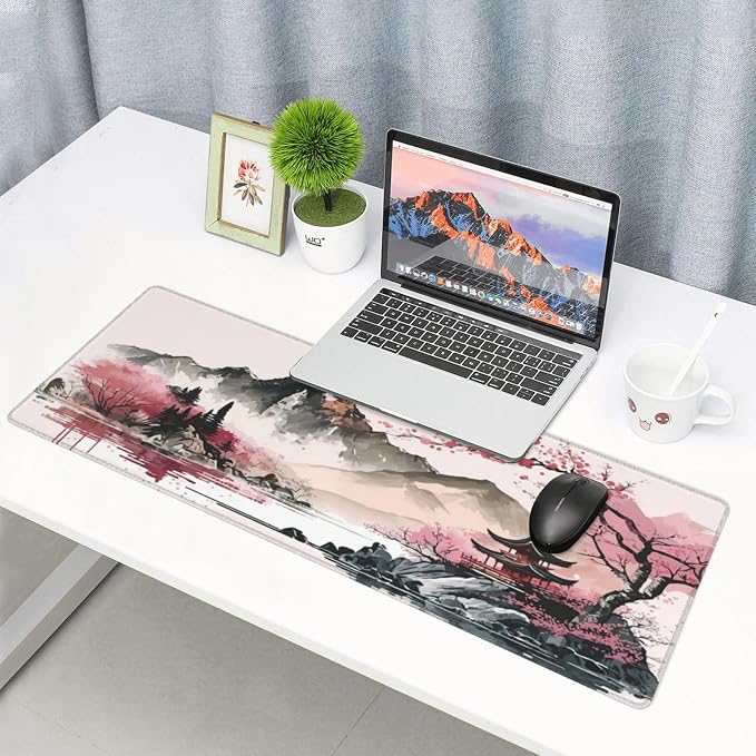 Watercolor Japanese Large Gaming Mouse Pad, Mouse Pad Gaming 31.5 x 11.8 in - Image 8